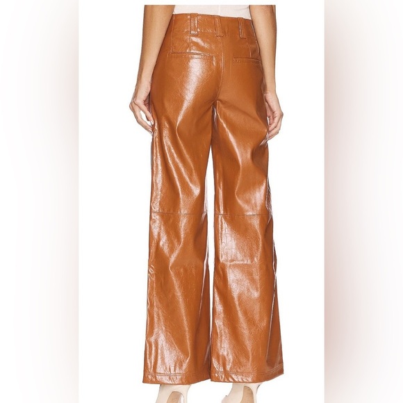 Free People Star Crossed Lovers Straight Faux Leather Pants Size 8 - Picture 2 of 15